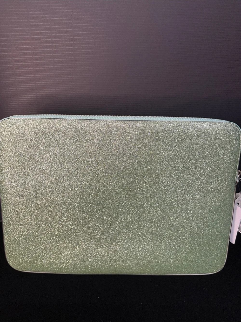 kate spade Glitter Mint Green Tablet Sleeve with Gold Plaque